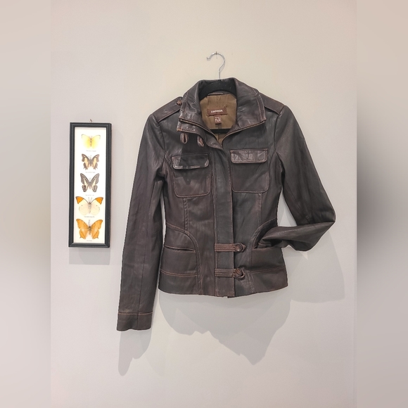 Danier Brown Leather Jacket - Picture 1 of 7